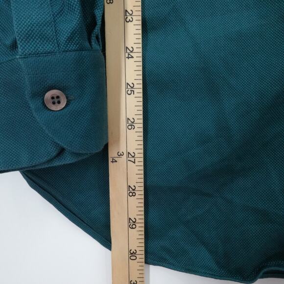 Romeo Gigli Shirt Mens 42 Green Textured Luxury Business Office Button Pock - Picture 6 of 13